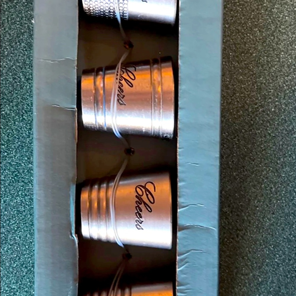 6 silver shot glasses